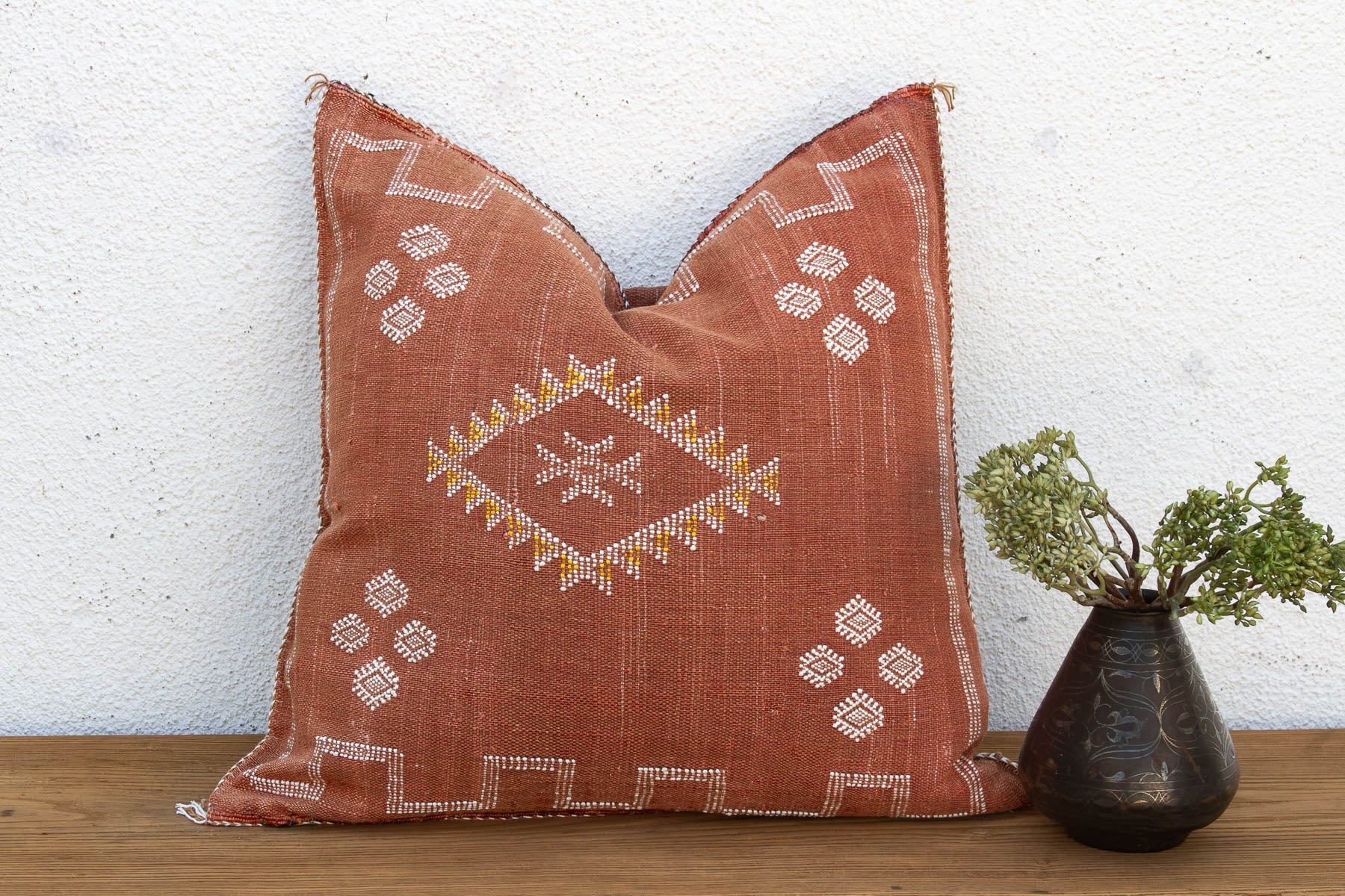 24" Sienna Chevron Moroccan Silk Pillow