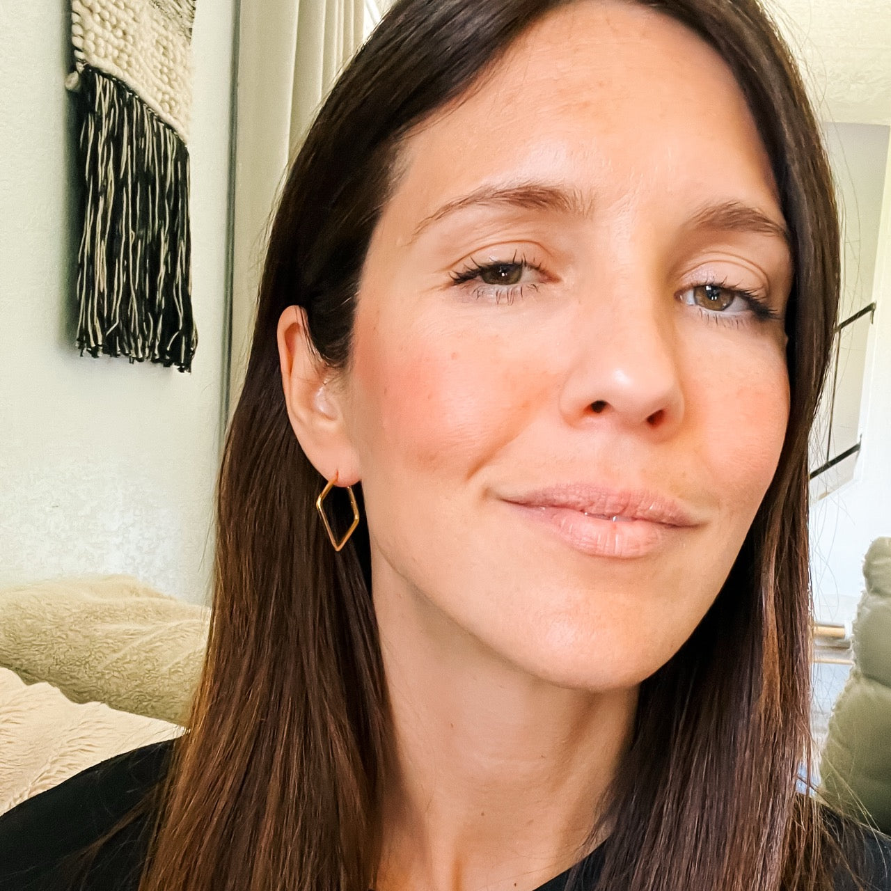 Diamond Rounded Huggie Hoop Earrings