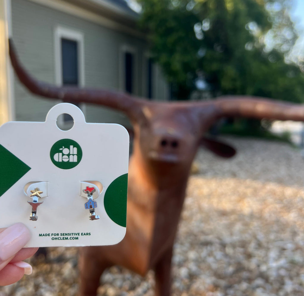 Texas 3D Huggie Hoop Earrings