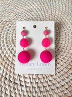 Minimalist Ombré Felt Ball Earrings by honeyloomdesigns