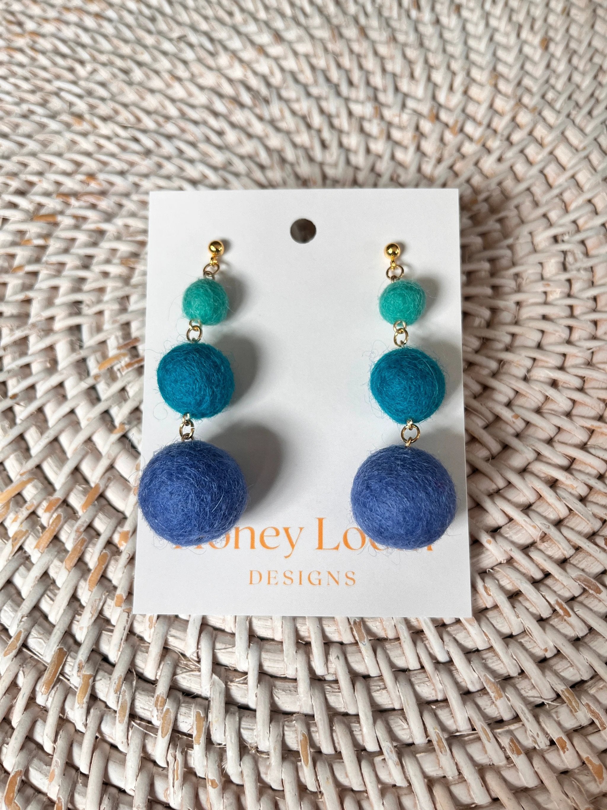 Minimalist Ombré Felt Ball Earrings by honeyloomdesigns