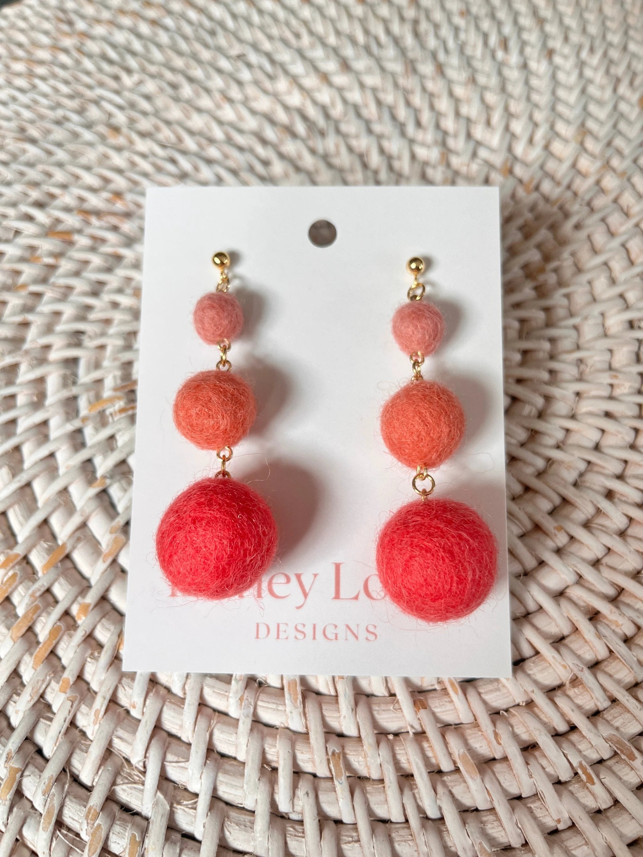 Minimalist Ombré Felt Ball Earrings by honeyloomdesigns