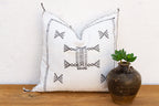 Charcoal Bowtie Cactus Silk Moroccan Pillow
