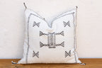 Charcoal Bowtie Cactus Silk Moroccan Pillow
