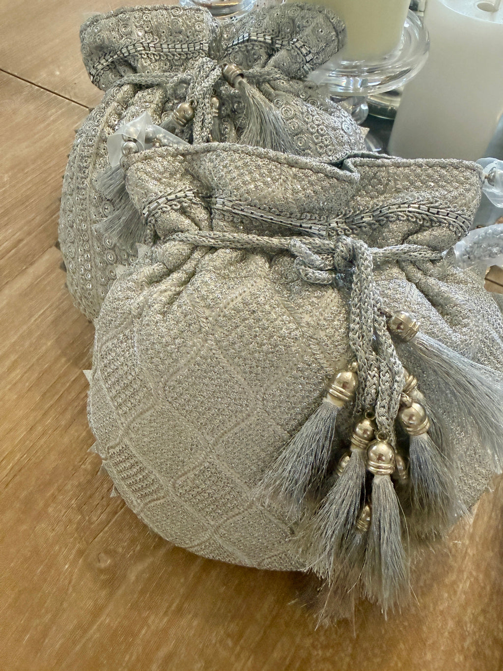 Heavy Sequin Potli Bag with Thread Embroidery