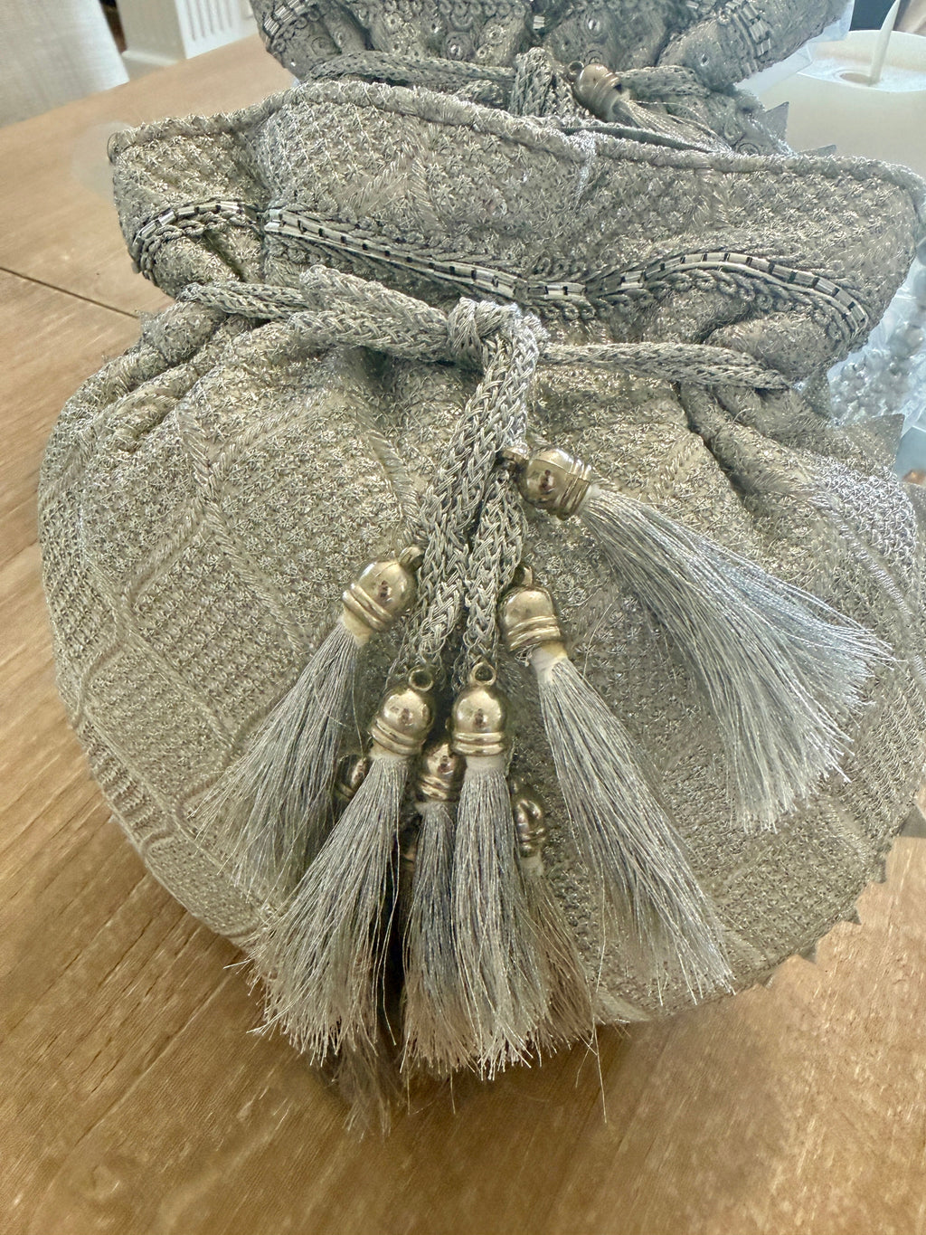 Heavy Sequin Potli Bag with Thread Embroidery