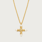 Pearl & Eternity cross Necklace