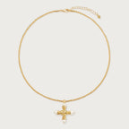 Pearl & Eternity cross Necklace