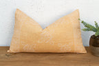 Blockprint Linen Jaipur Lumbar "Sunburst Yellow" Pillow Cover