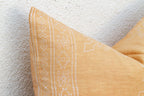 Blockprint Linen Jaipur Lumbar "Sunburst Yellow" Pillow Cover