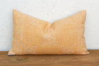 Blockprint Linen Jaipur Lumbar "Sunburst Yellow" Pillow Cover
