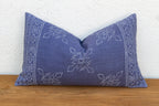 Blockprint Linen Jaipur Lumbar "Indigo" Pillow Cover