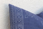 Blockprint Linen Jaipur Lumbar "Indigo" Pillow Cover