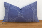 Blockprint Linen Jaipur Lumbar "Indigo" Pillow Cover