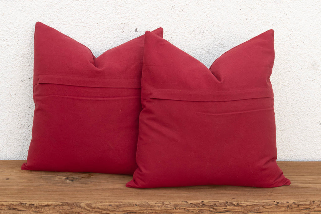 Black Scalloped Suzani Pillow Covers, Pair