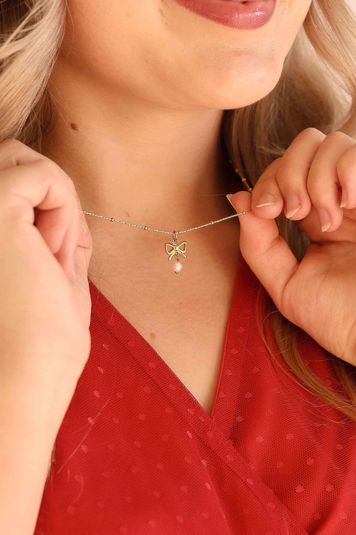 Jane Bow Necklace by Rose & Clay