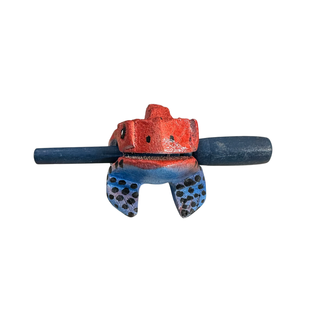 2" Wooden Musical Frog - Red Dart Design (Percussion Instrument) by Music Frog Co