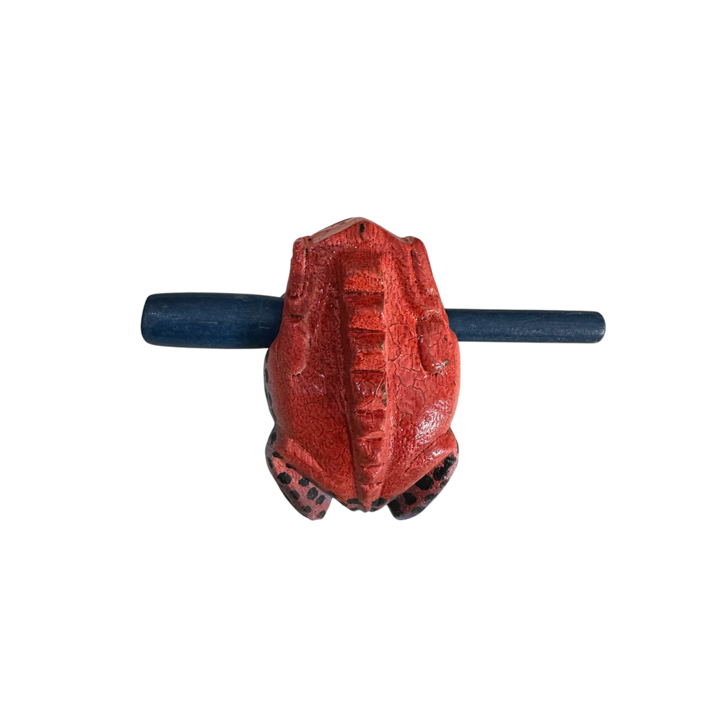 2" Wooden Musical Frog - Red Dart Design (Percussion Instrument) by Music Frog Co