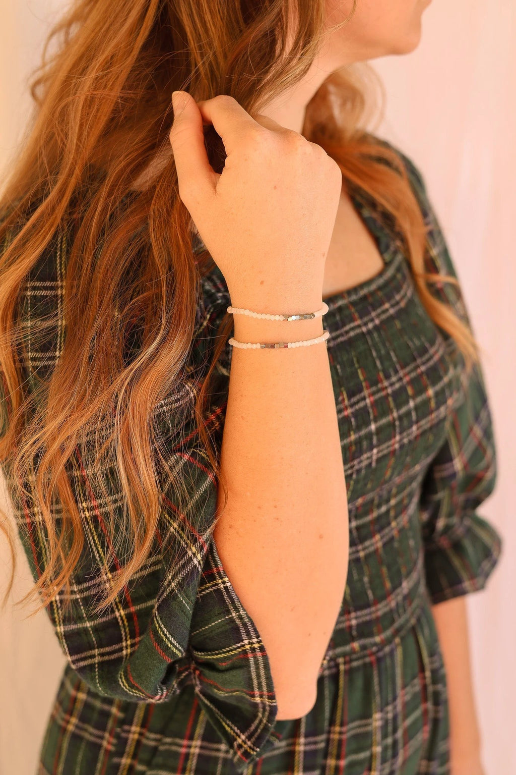 Clara Bracelet Set in White by Rose & Clay