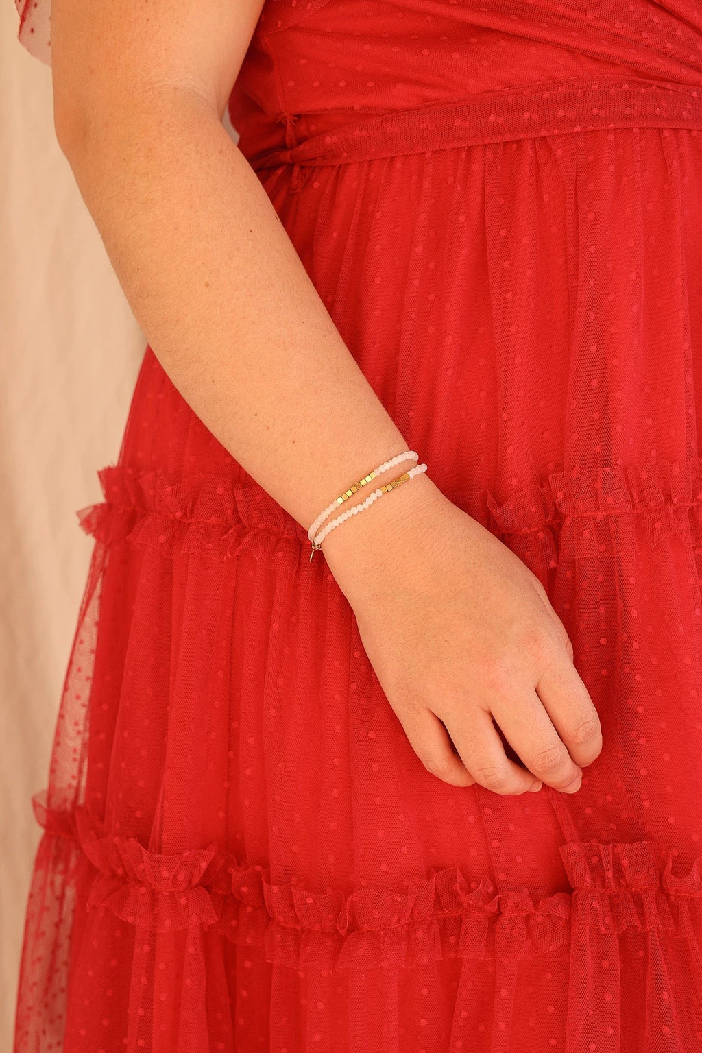 Clara Bracelet Set in White by Rose & Clay