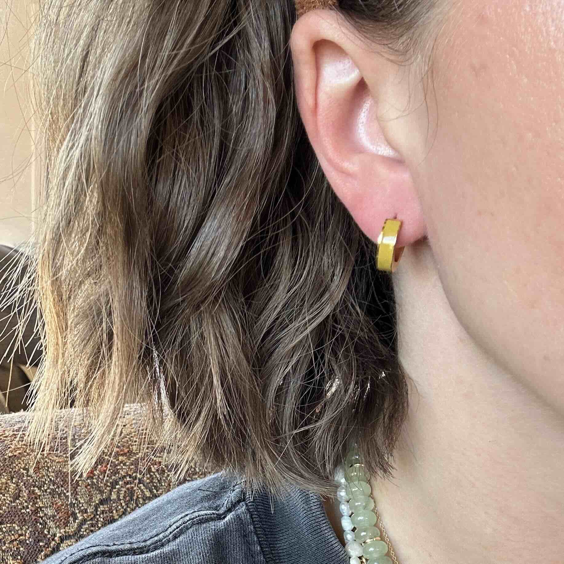 Color Chunky Huggie Hoop Earrings