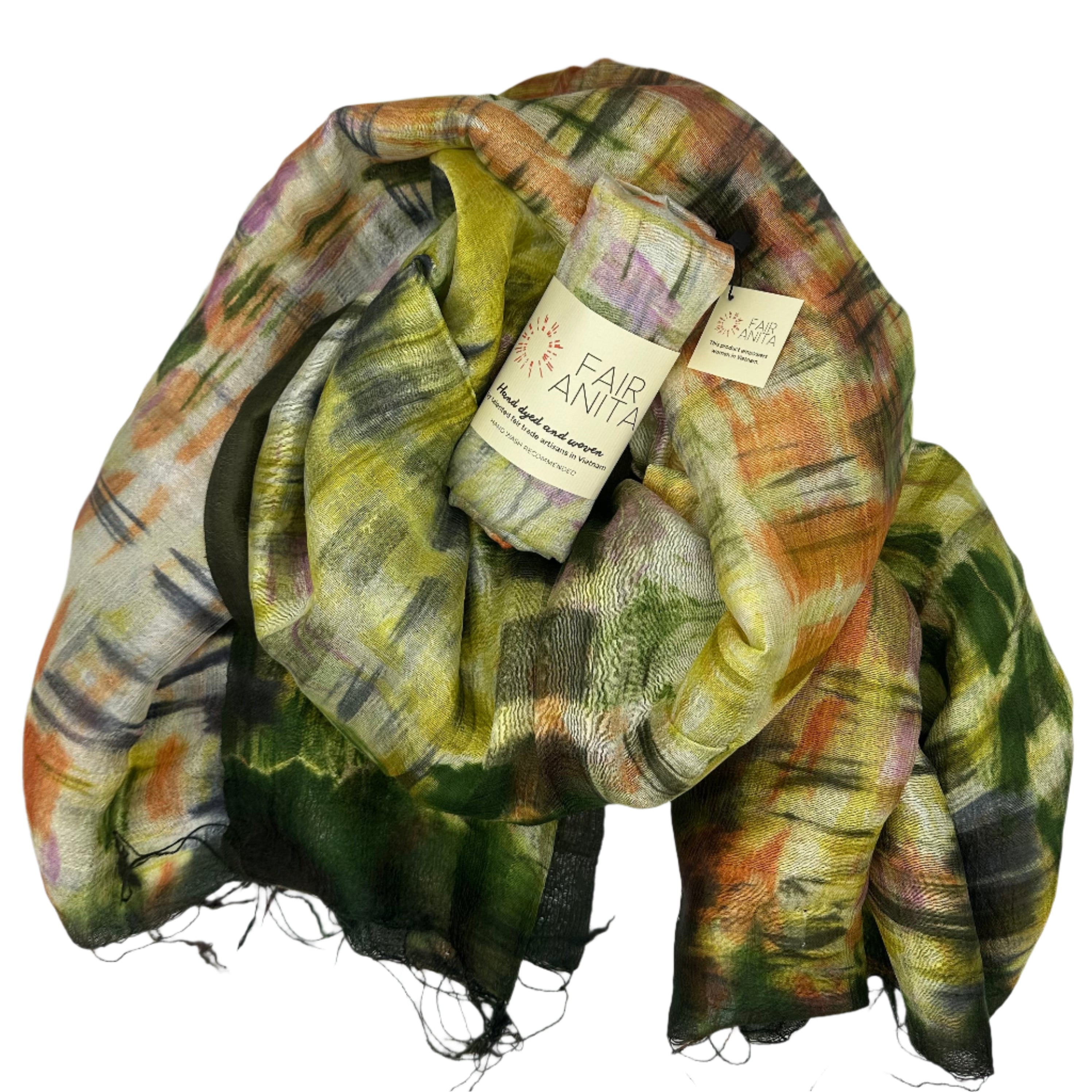 Impressionist Landscape Water Printed Silk Scarf