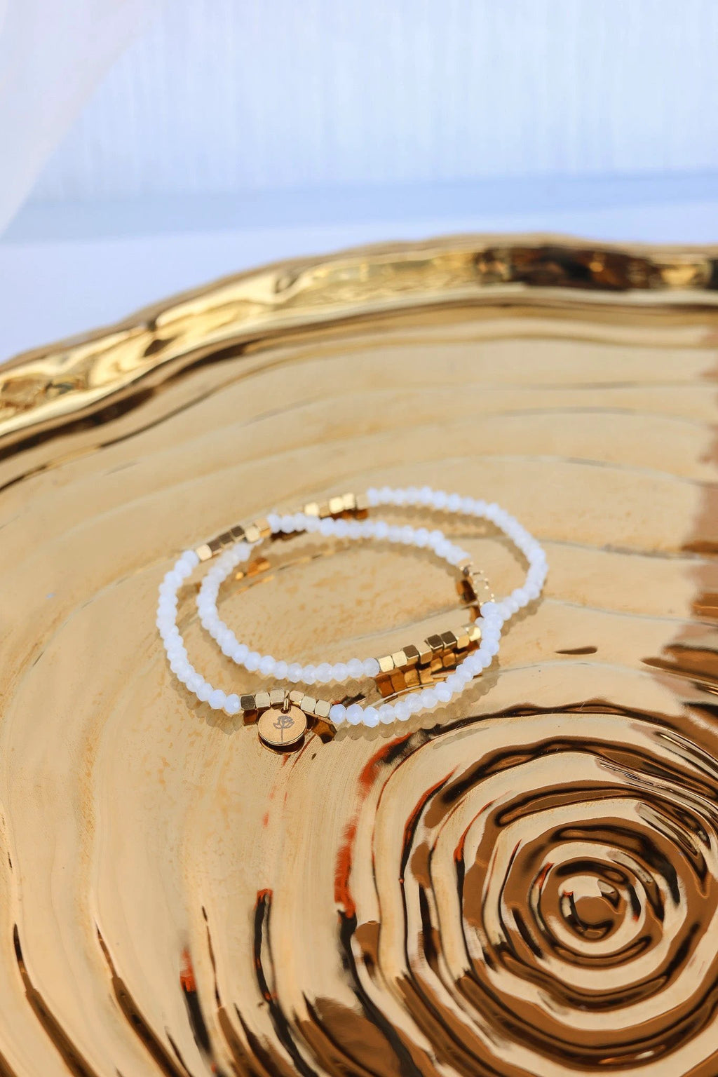 Clara Bracelet Set in White by Rose & Clay