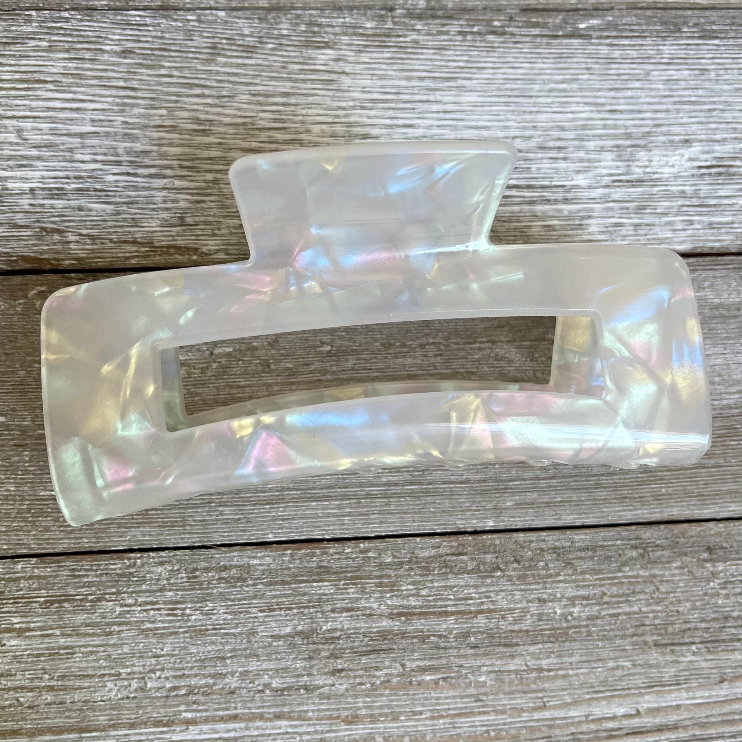 Pastel Rainbow Iridescent Acetate Hair Claw Clip