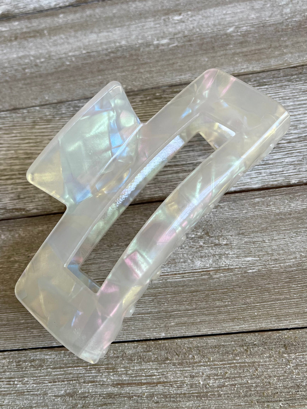 Pastel Rainbow Iridescent Acetate Hair Claw Clip
