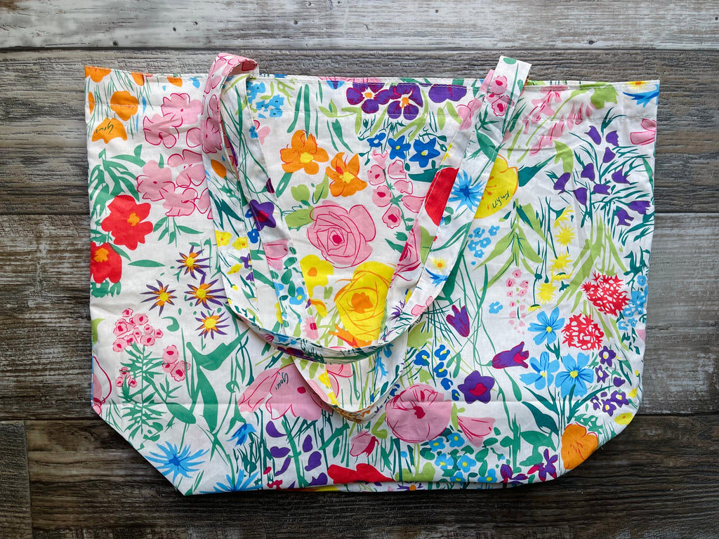 Rainbow Floral Tote Bag