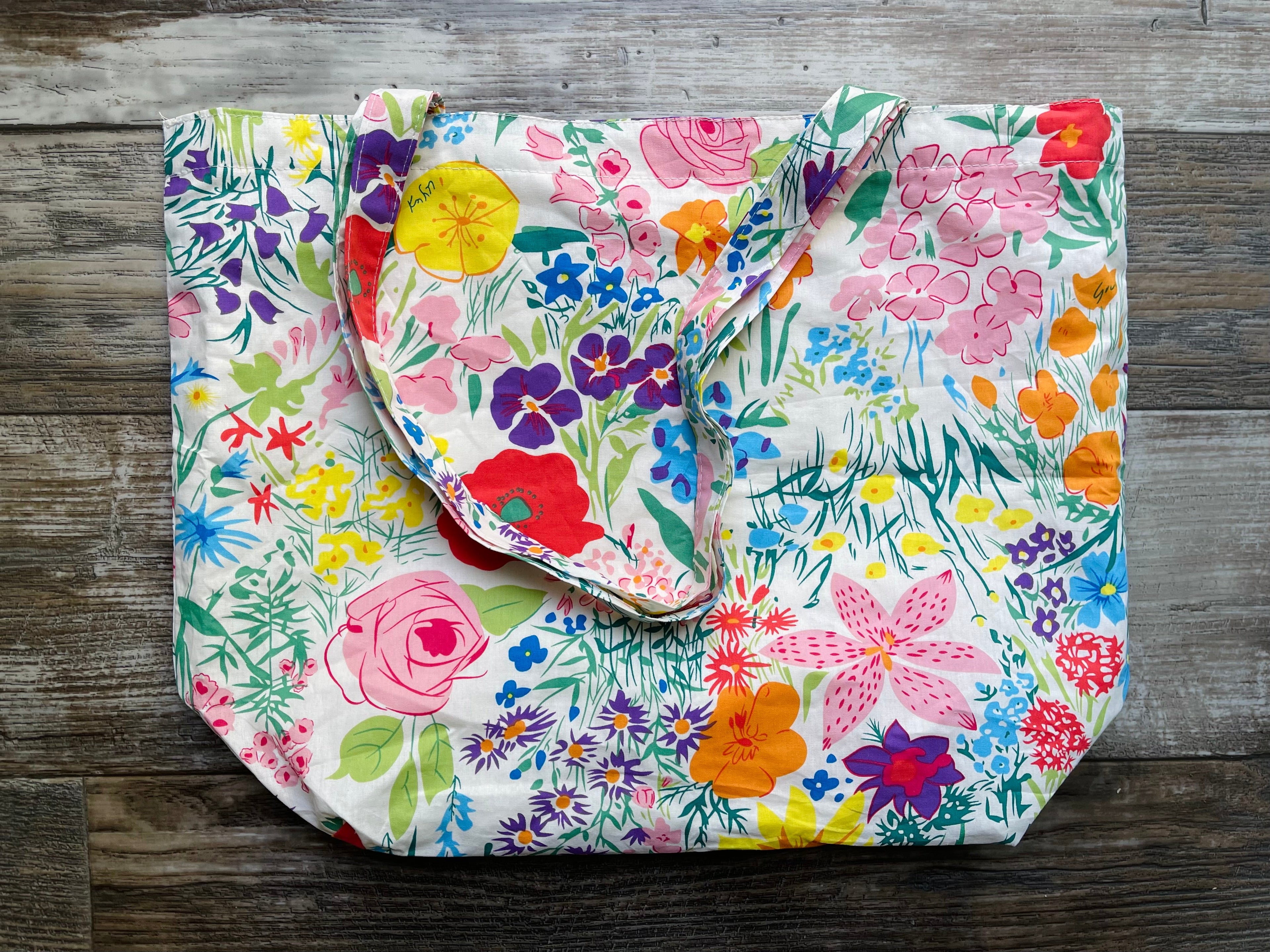 Rainbow Floral Tote Bag