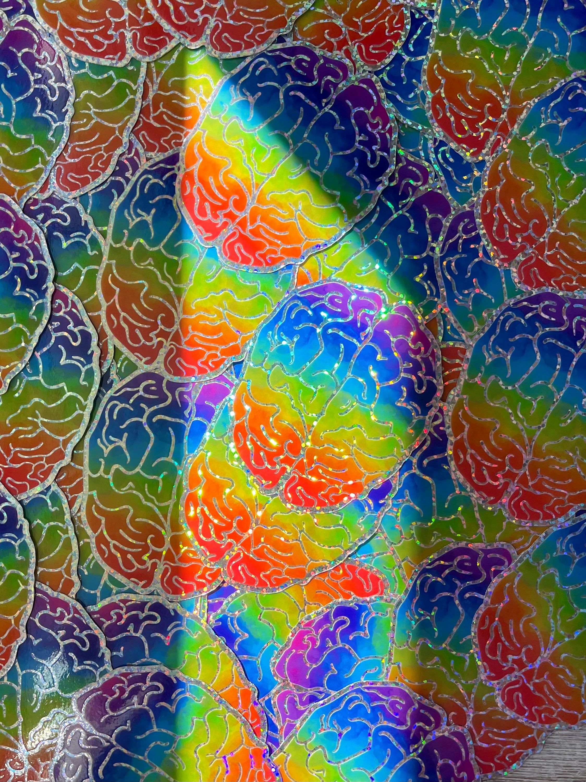 Bespattered Facade Rainbow Brain Glitter Sticker