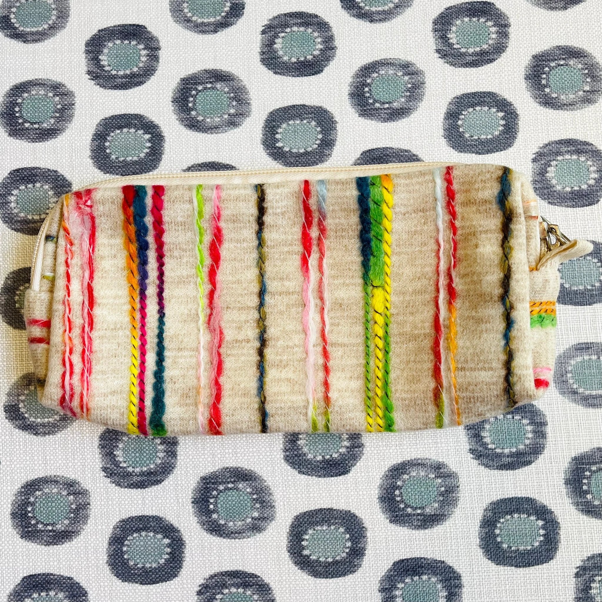 Set of 3 Rainbow Stripes Zippered Pouch Bags by Bespattered Facade