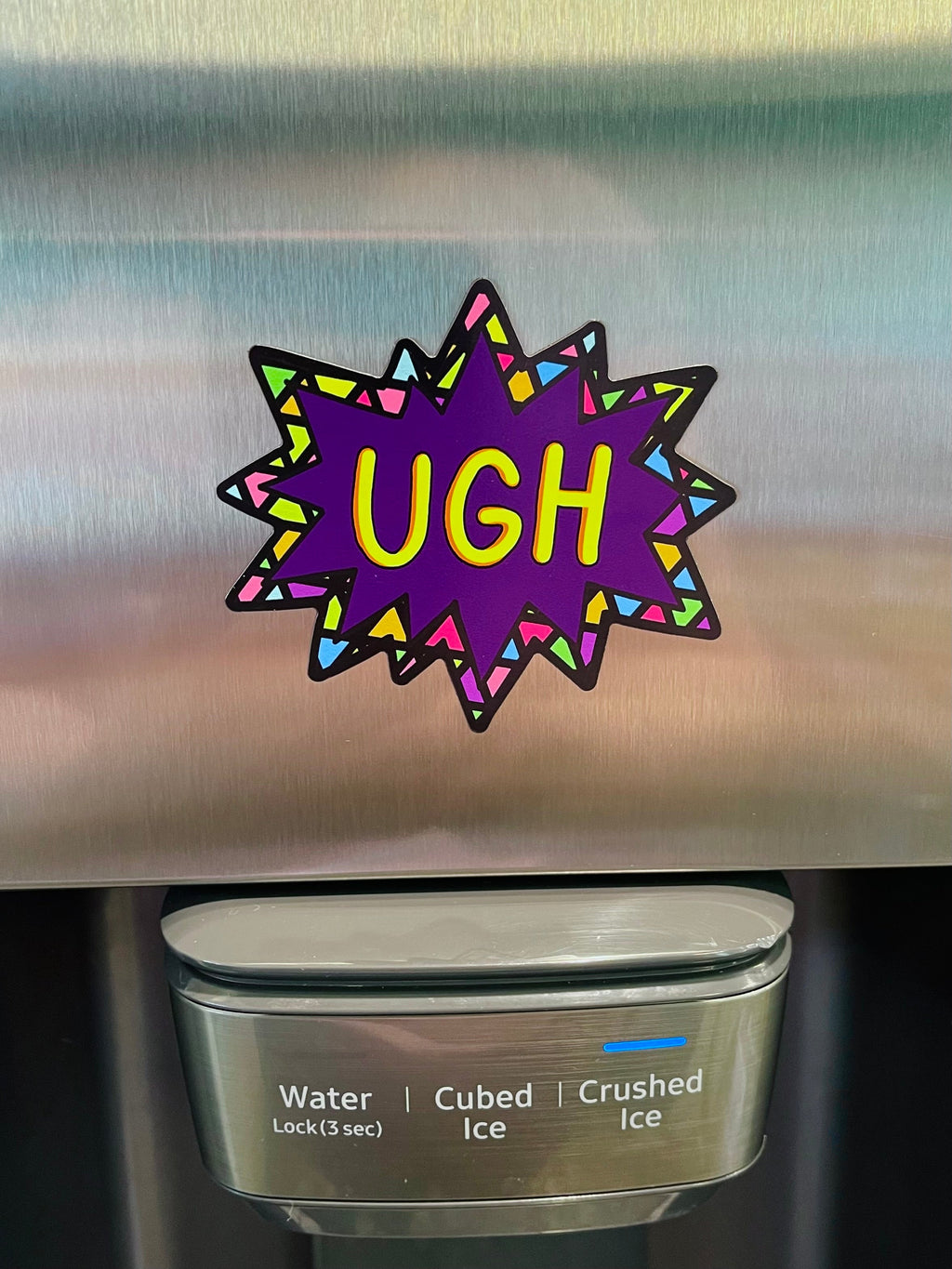 UGH! Colorful 90s Nostalgia Pop-Art Style Refrigerator Magnet