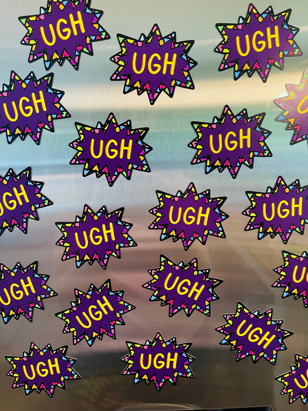 UGH! Colorful 90s Nostalgia Pop-Art Style Refrigerator Magnet