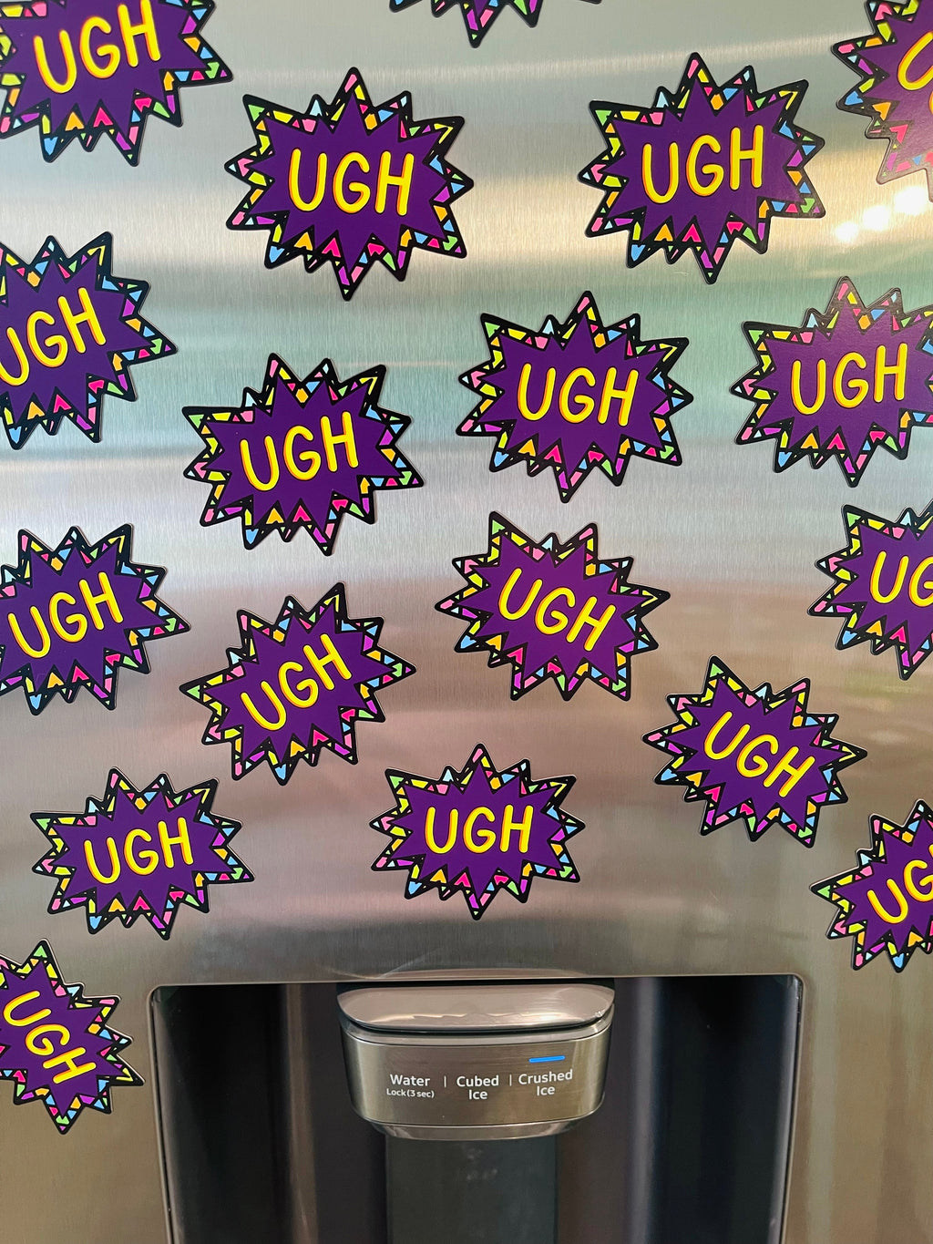 UGH! Colorful 90s Nostalgia Pop-Art Style Refrigerator Magnet