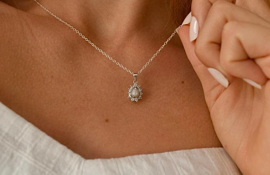 "Milan" Teardrop Necklace by Petals and Keepsakes