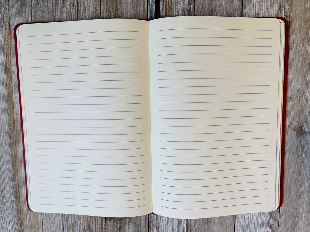 Teal Sparkly Faux Leather Glitter Lined Rainbow Hardcover Notebook