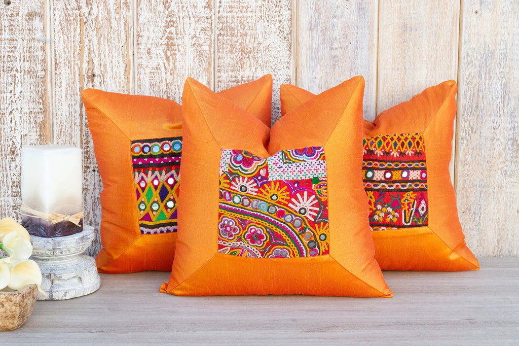 Aarvi Indian Silk Decorative Pillow Cover by DE-COR | Globally Inspired