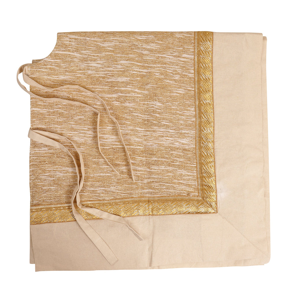 Shiny Gold Upcycled Sari Tree Skirt with Canvas