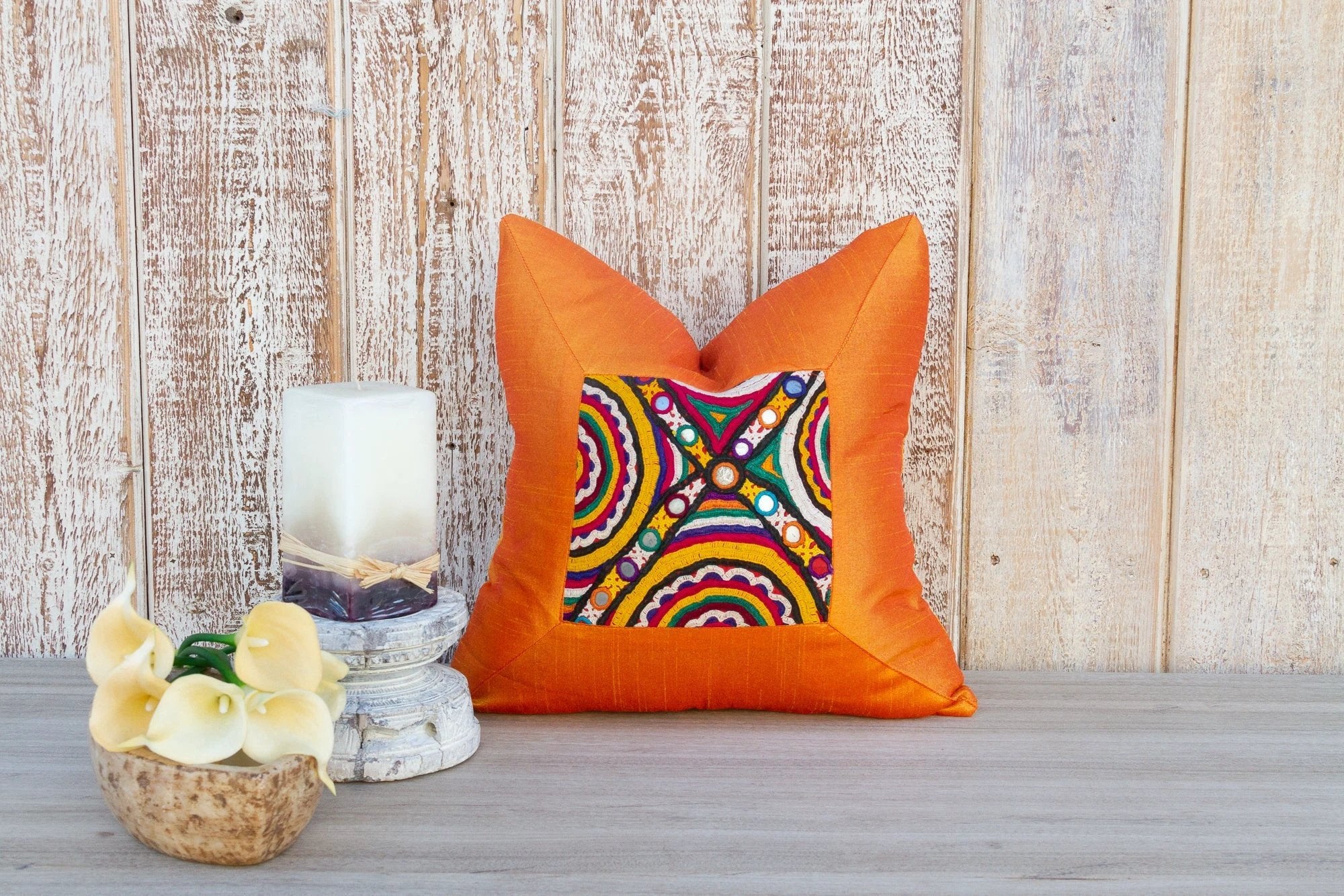 Aarvi Indian Silk Decorative Pillow Cover by DE-COR | Globally Inspired