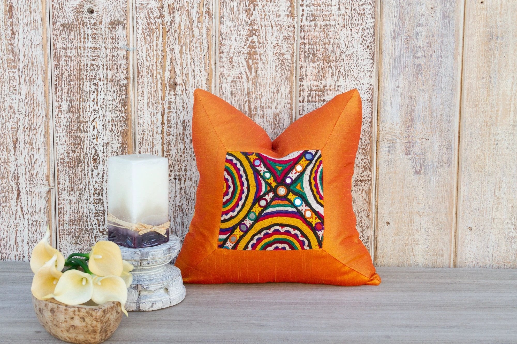 Aarvi Indian Silk Decorative Pillow Cover by DE-COR | Globally Inspired