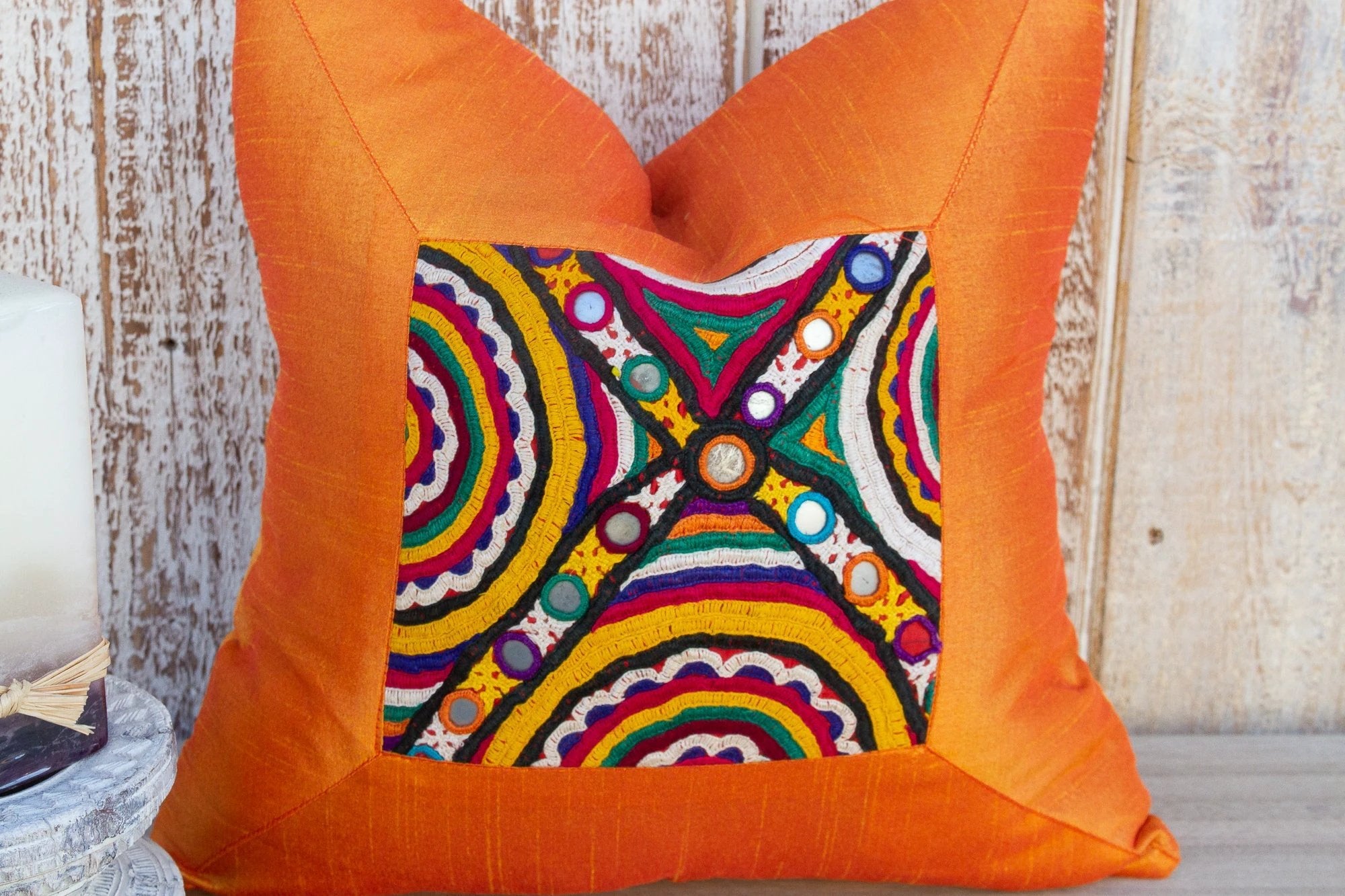 Aarvi Indian Silk Decorative Pillow Cover by DE-COR | Globally Inspired