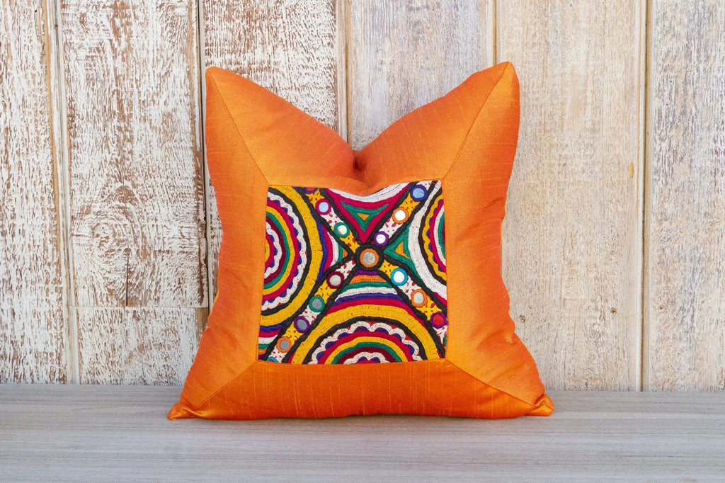 Aarvi Indian Silk Decorative Pillow Cover by DE-COR | Globally Inspired