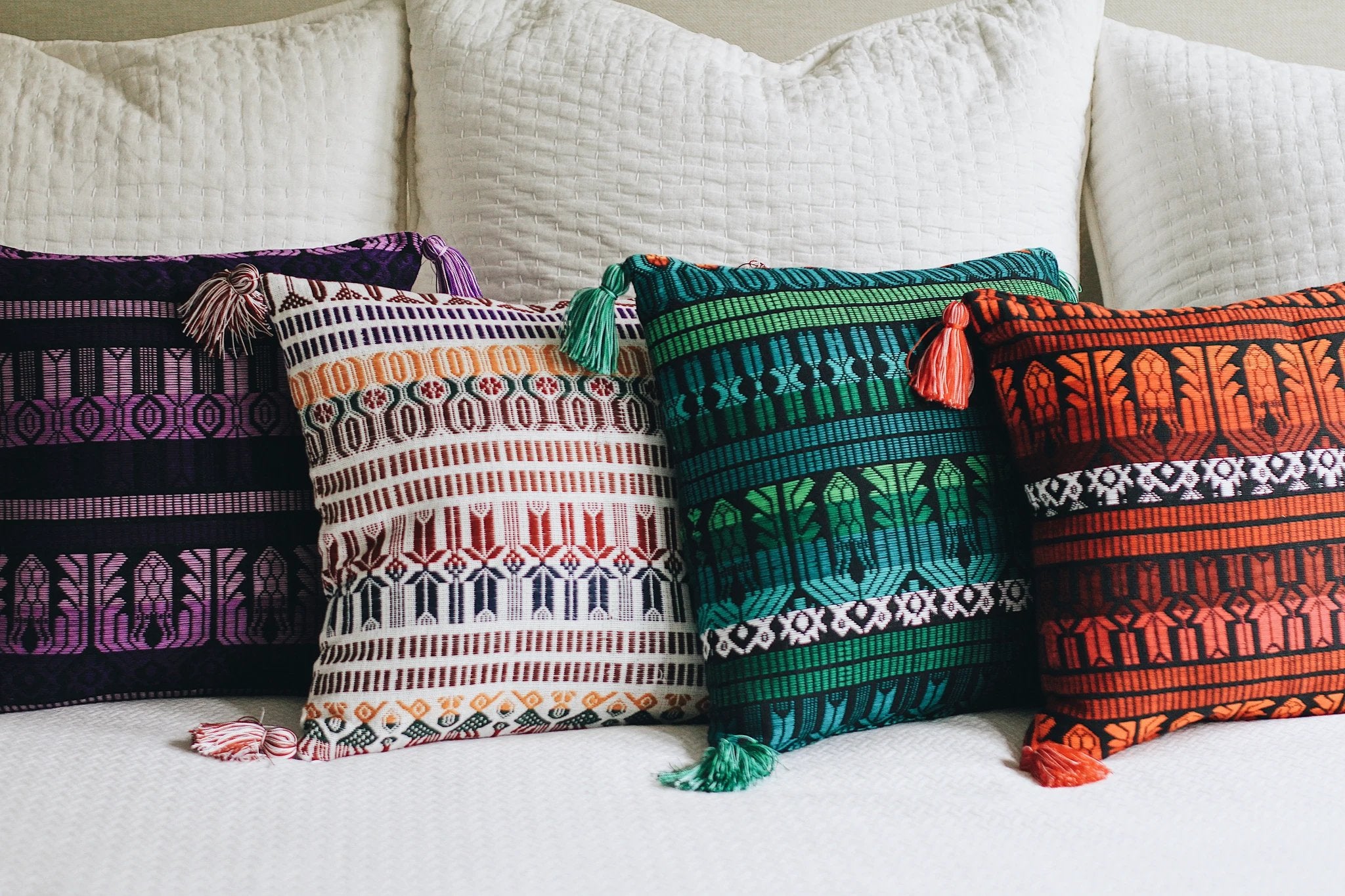 Guatemalan Brocade Throw Pillow by Upavim Crafts