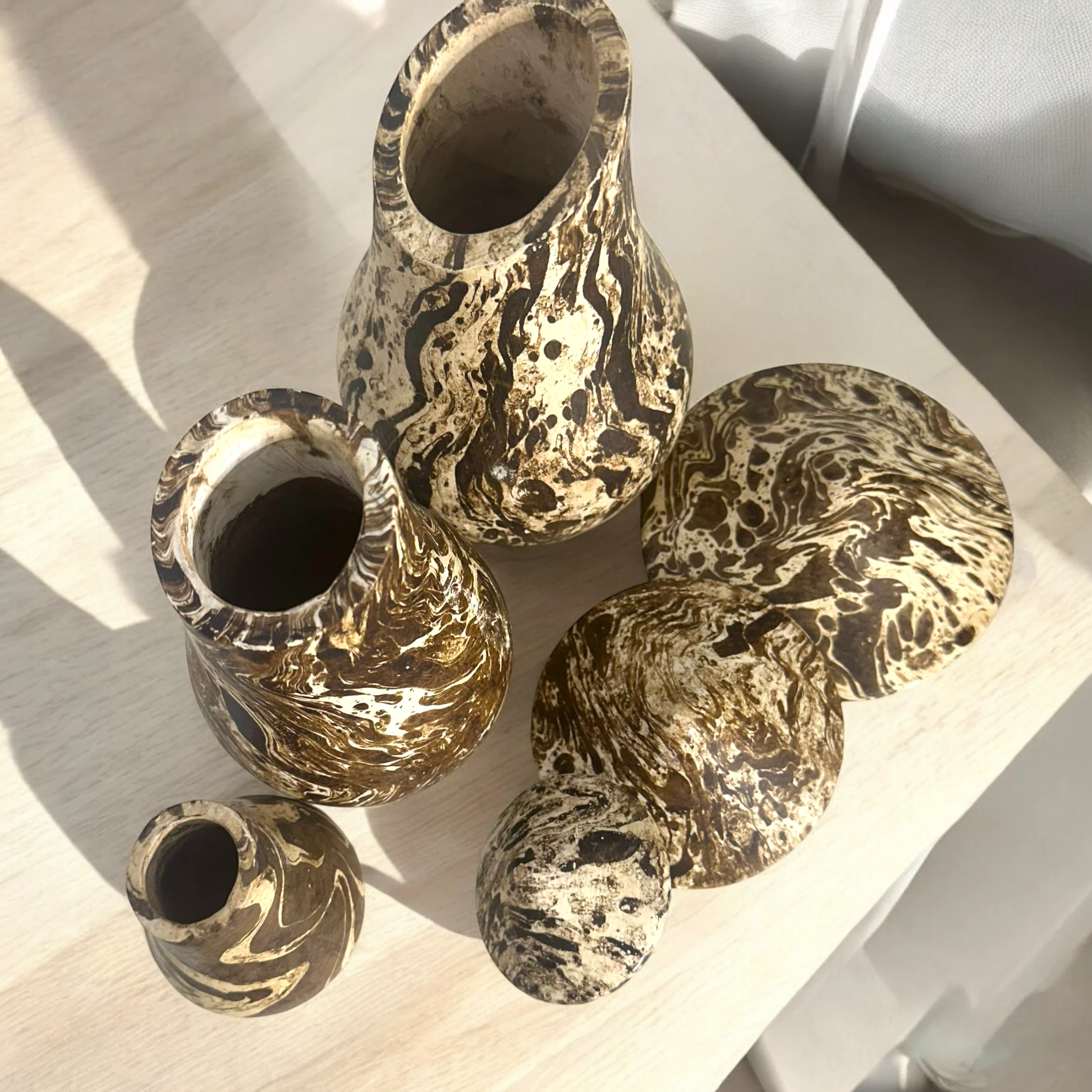 Mystic Grove Hand-Carved Wooden Mushroom Decor Set by Music Frog Co