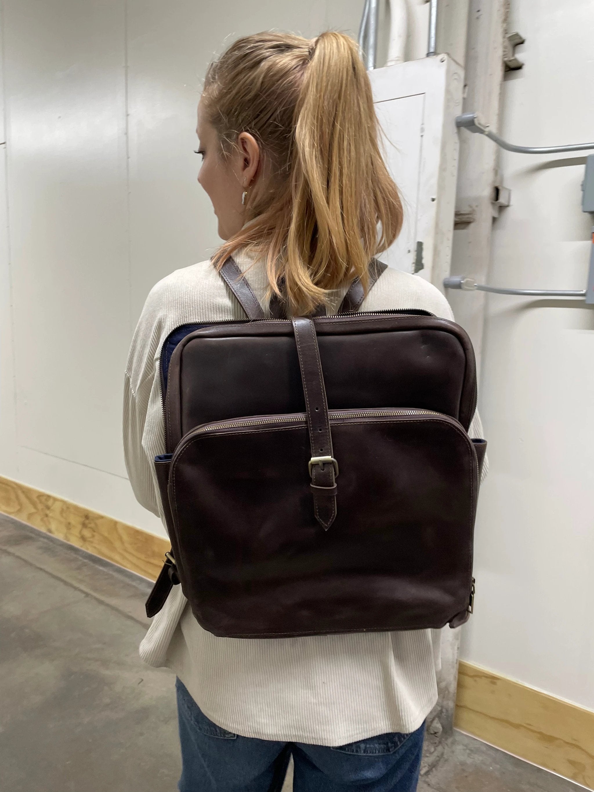 Voyager Leather Backpack by Fair Anita