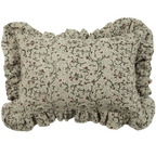 Inaya Linen Floral Throw Pillow Cover, Beachwood Ruffled by White Cliff Studio