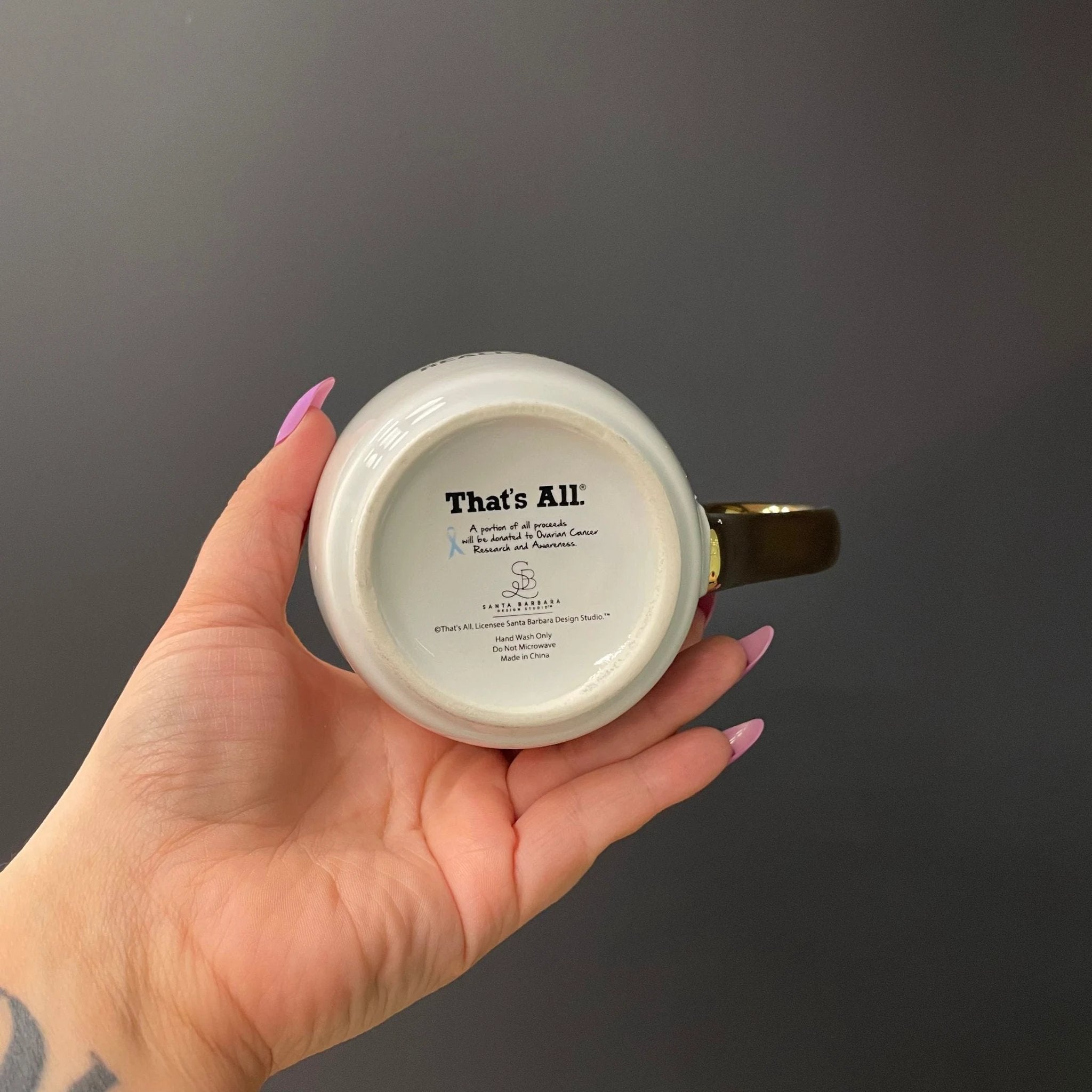 I'd Love To Be A Minimalist Gold Handle Mug | Stoneware Coffee Tea Cup | 16oz by The Bullish Store