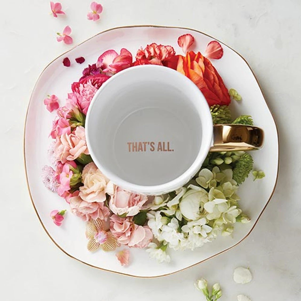 I'd Love To Be A Minimalist Gold Handle Mug | Stoneware Coffee Tea Cup | 16oz by The Bullish Store